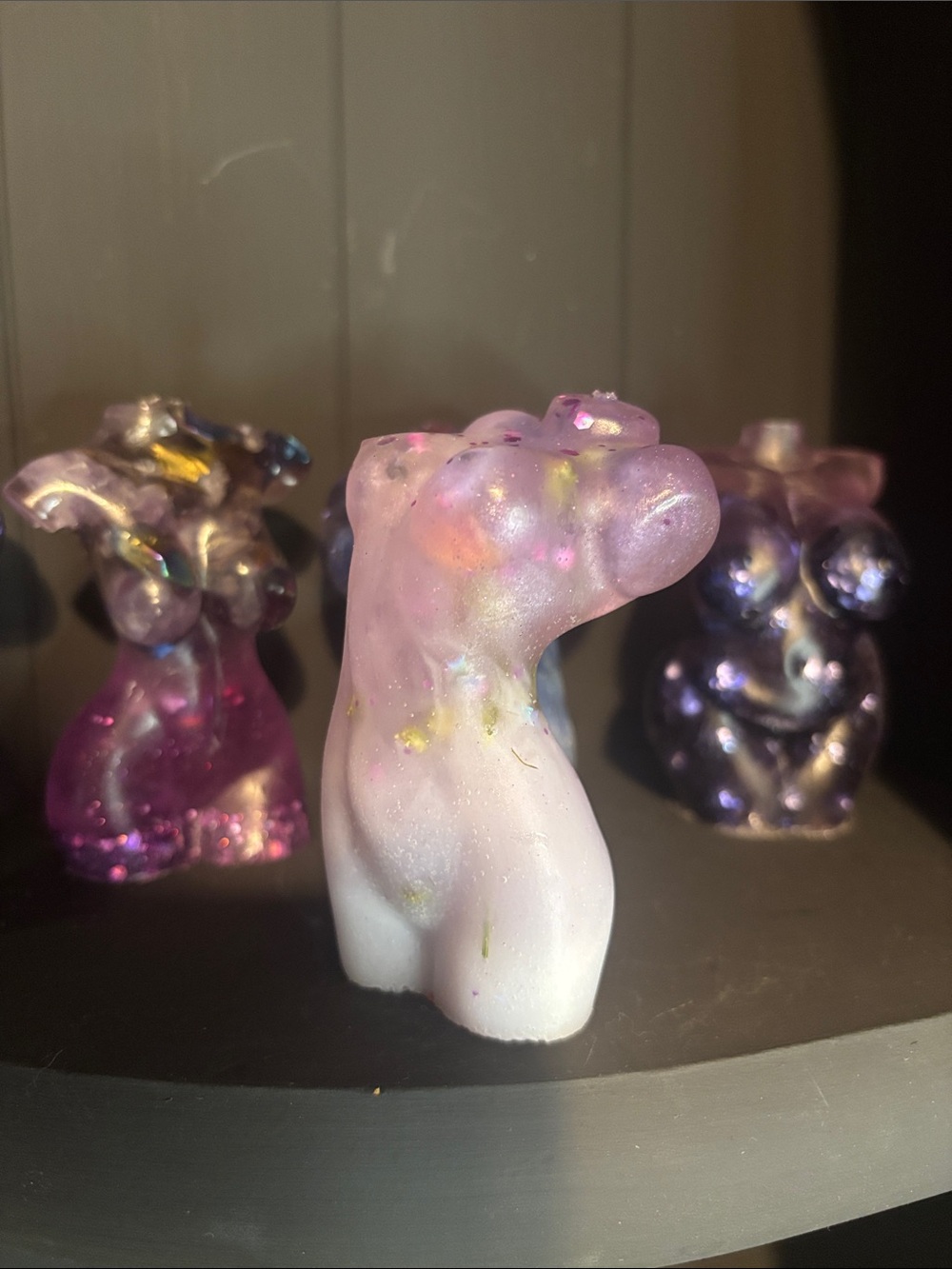 NWT Handcrafted Pink Purple Galaxy Female Torso Accent Sculpture - Picture 4 of 7